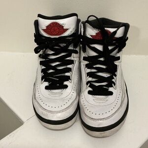 Jordan Kids Sneakers - White and Black with Red Accents